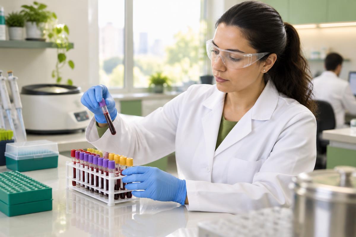 Análise de amostras no laboratório